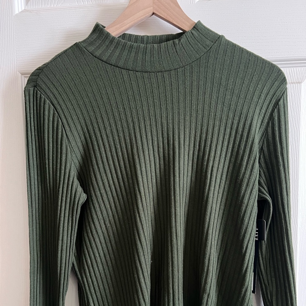 Liverpool Olive Ribbed Long Sleeve Top